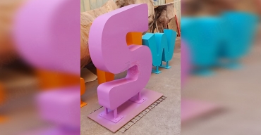 落地不銹鋼烤漆字制作案例一2