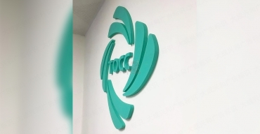 TOCC前臺形象背景墻不銹鋼烤漆字制作案例3