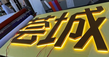不銹鋼精工字背發(fā)光字定制案例一